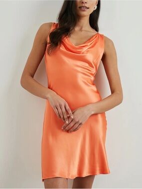 Rails Orange Indra Cowl-Neck Mini Dress
